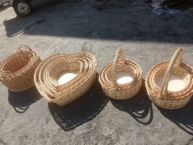 Willow basket Heart 44X39X15, 52X49X17, 60X55X19, 68X62X21, 75X73X25 cm, 5 pcs